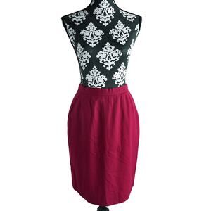 VTG Evan-Picone Pink 100% Worsted Wool Pleated Skirt - Size 8